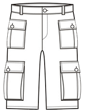 Men's cargo shorts in a sustainable 80% cotton, 20% recycled polyester blend. Features multiple pockets for functionality.