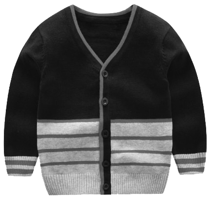 A warm and durable flat-knit sweater cardigan for kids.